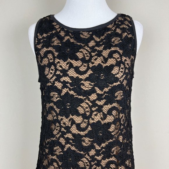 Karen Kane Dress Womens Medium Black Illusion Lace‎ A-Line Mini Cocktail Party - Picture 5 of 14